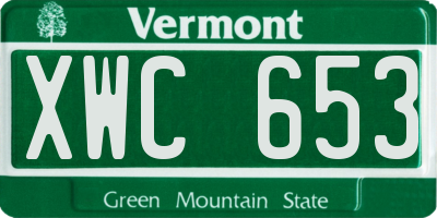 VT license plate XWC653