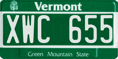 VT license plate XWC655