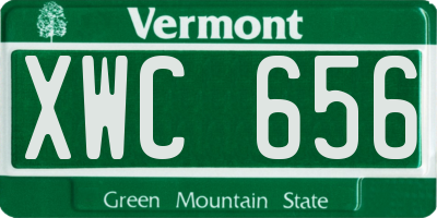 VT license plate XWC656