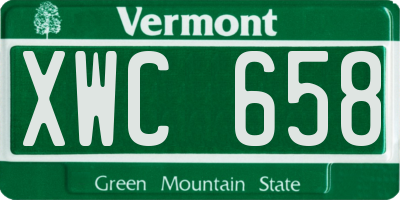 VT license plate XWC658