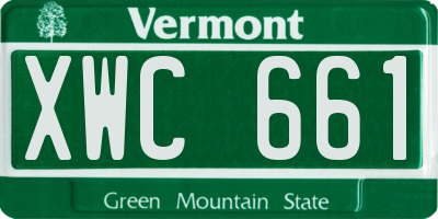 VT license plate XWC661