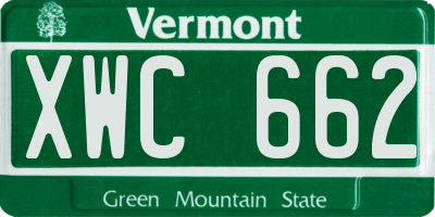 VT license plate XWC662