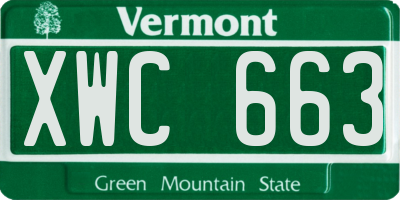 VT license plate XWC663