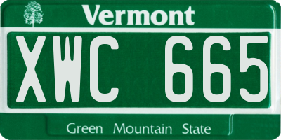 VT license plate XWC665
