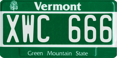 VT license plate XWC666