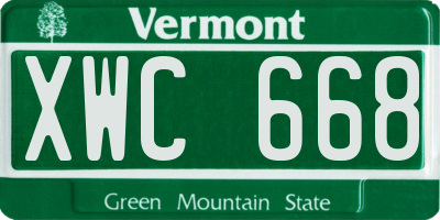 VT license plate XWC668