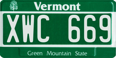 VT license plate XWC669