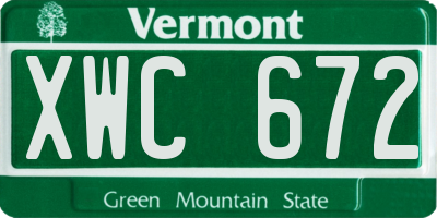VT license plate XWC672