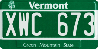 VT license plate XWC673
