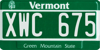 VT license plate XWC675