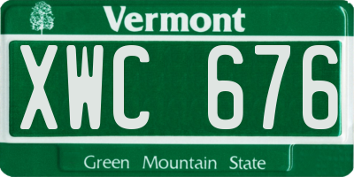 VT license plate XWC676