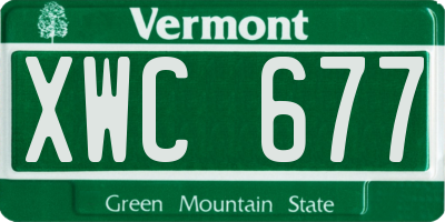 VT license plate XWC677