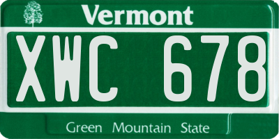 VT license plate XWC678
