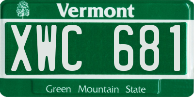 VT license plate XWC681