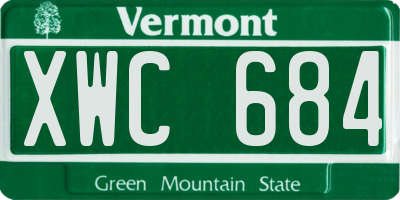 VT license plate XWC684