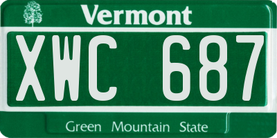 VT license plate XWC687