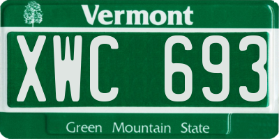 VT license plate XWC693