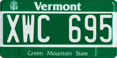 VT license plate XWC695