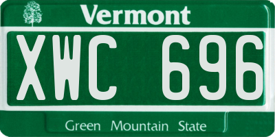 VT license plate XWC696