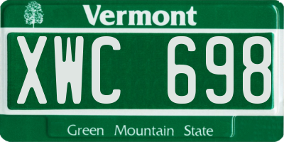 VT license plate XWC698