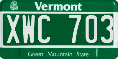 VT license plate XWC703