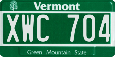 VT license plate XWC704