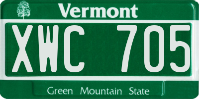 VT license plate XWC705