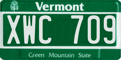 VT license plate XWC709