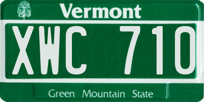 VT license plate XWC710