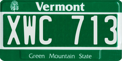 VT license plate XWC713