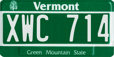 VT license plate XWC714