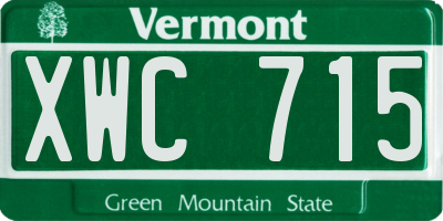 VT license plate XWC715
