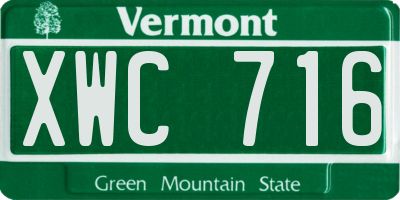 VT license plate XWC716