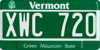 VT license plate XWC720