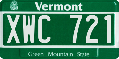 VT license plate XWC721