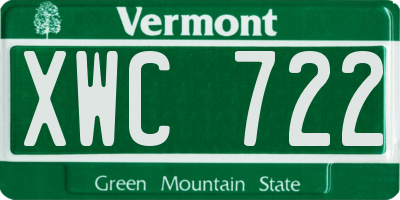 VT license plate XWC722