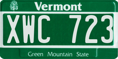 VT license plate XWC723