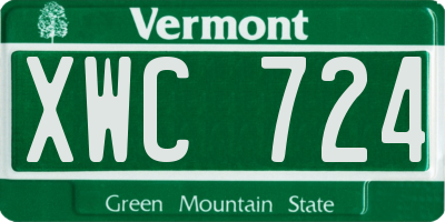 VT license plate XWC724