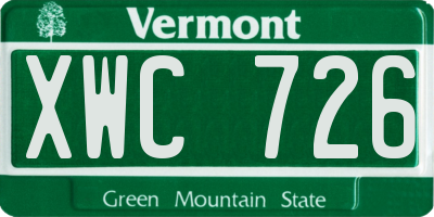 VT license plate XWC726