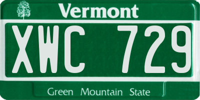 VT license plate XWC729