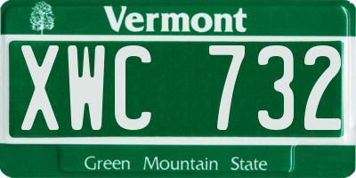 VT license plate XWC732