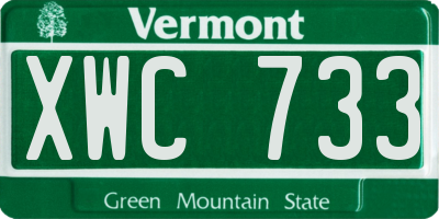 VT license plate XWC733