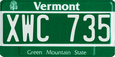 VT license plate XWC735
