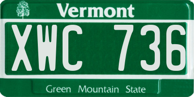 VT license plate XWC736