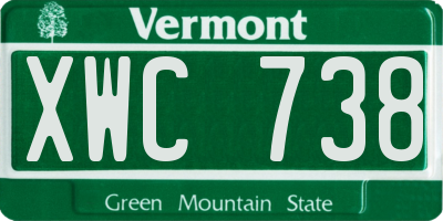 VT license plate XWC738