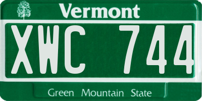 VT license plate XWC744
