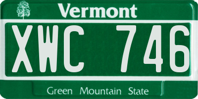 VT license plate XWC746