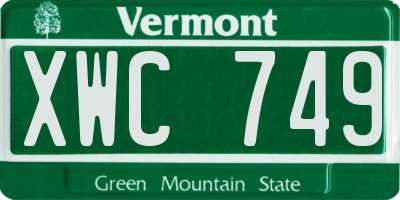 VT license plate XWC749