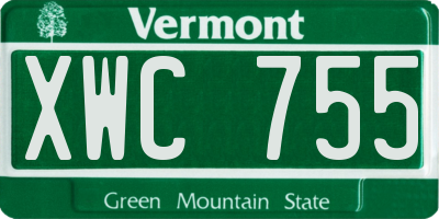 VT license plate XWC755