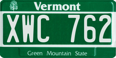 VT license plate XWC762